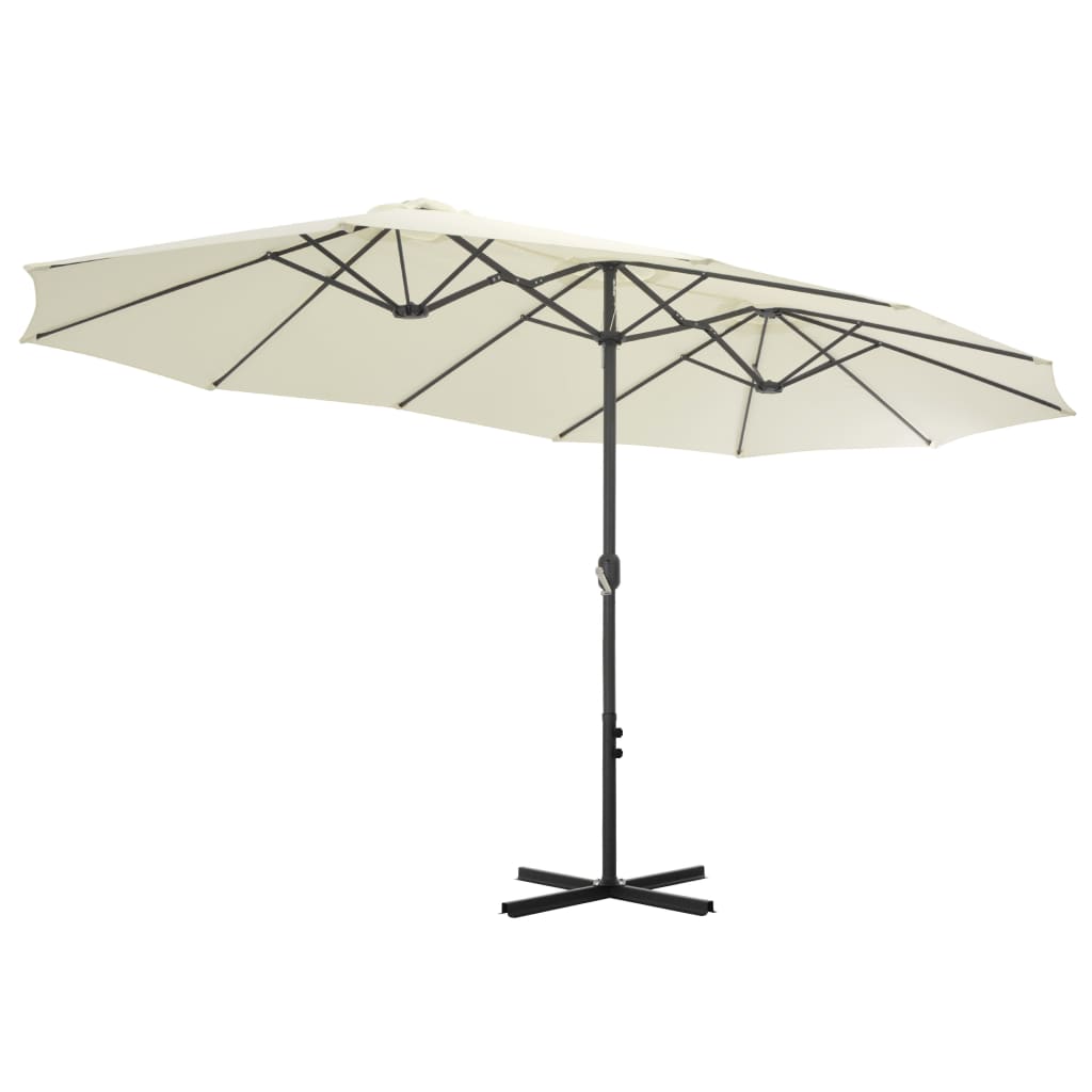 vidaXL Parasol | Sand | Polyester and Aluminium | Extra Large |  Collapsible