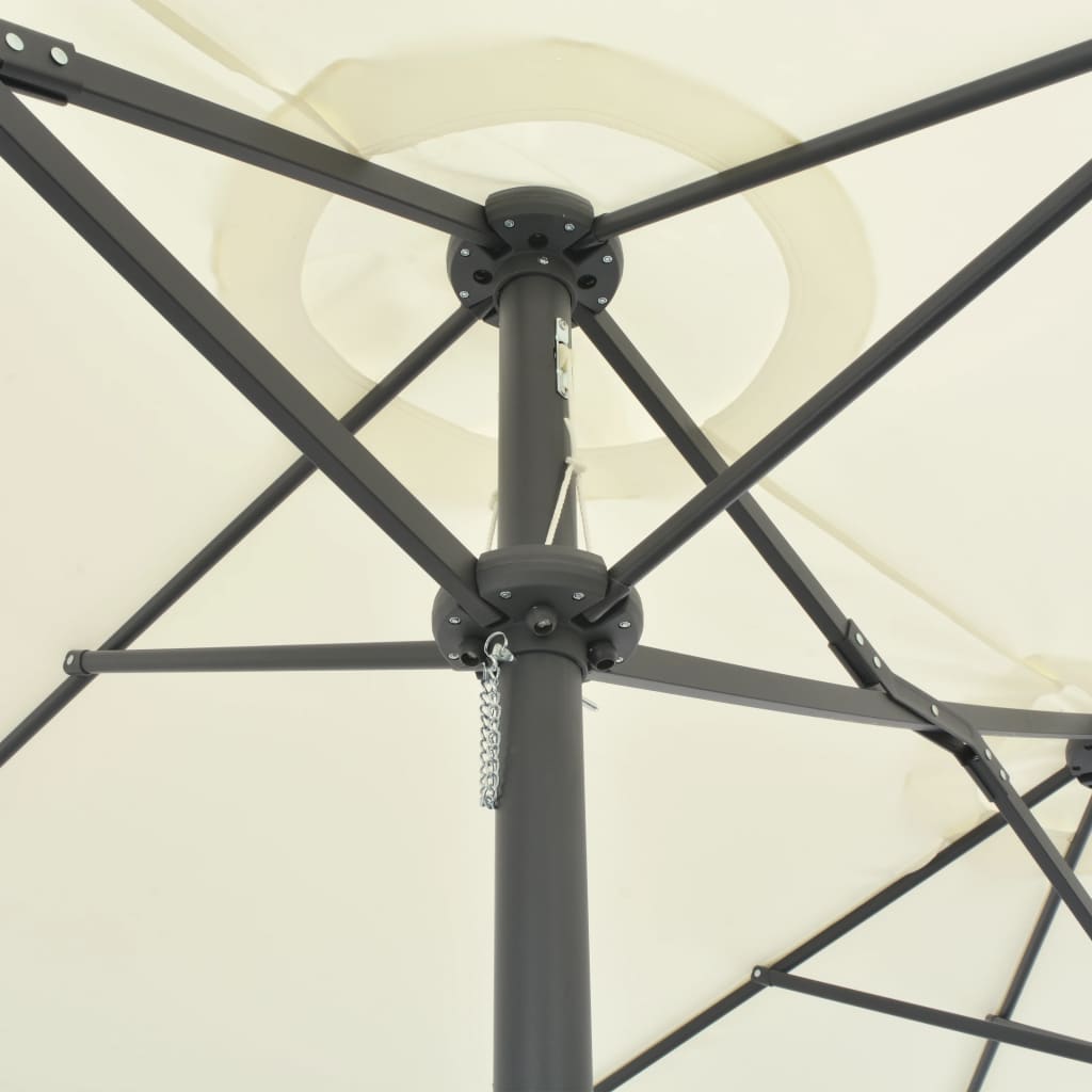 vidaXL Parasol | Sand | Polyester and Aluminium | Extra Large |  Collapsible