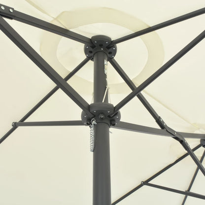 vidaXL Parasol | Sand | Polyester and Aluminium | Extra Large |  Collapsible