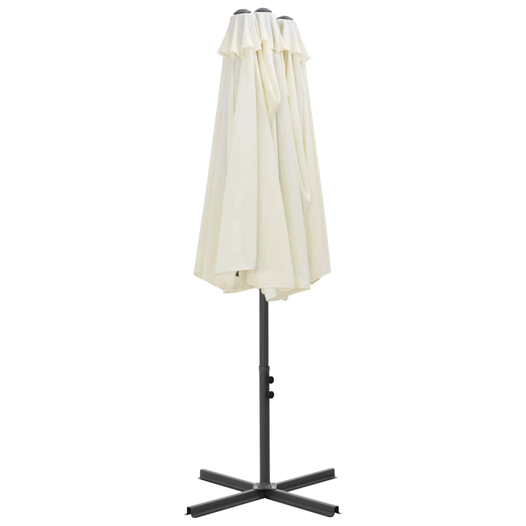 vidaXL Garden Parasol with Aluminium Pole 460x270 cm Sand