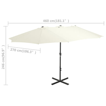 vidaXL Parasol | Sand | Polyester and Aluminium | Extra Large |  Collapsible