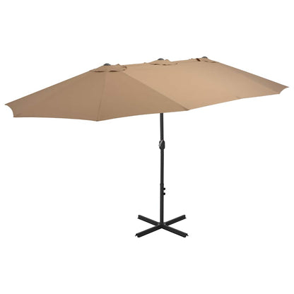 vidaXL Parasol | Taupe | Polyester | Extra Large |  Height-Adjustable