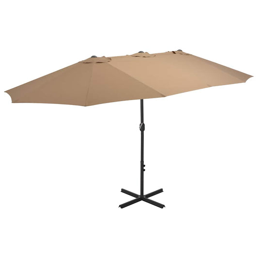vidaXL Parasol | Taupe | Polyester | Extra Large |  Height-Adjustable
