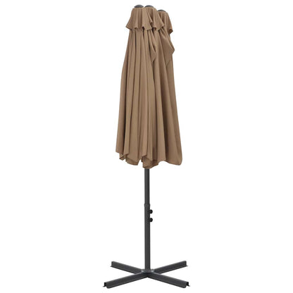 vidaXL Parasol | Taupe | Polyester | Extra Large |  Height-Adjustable
