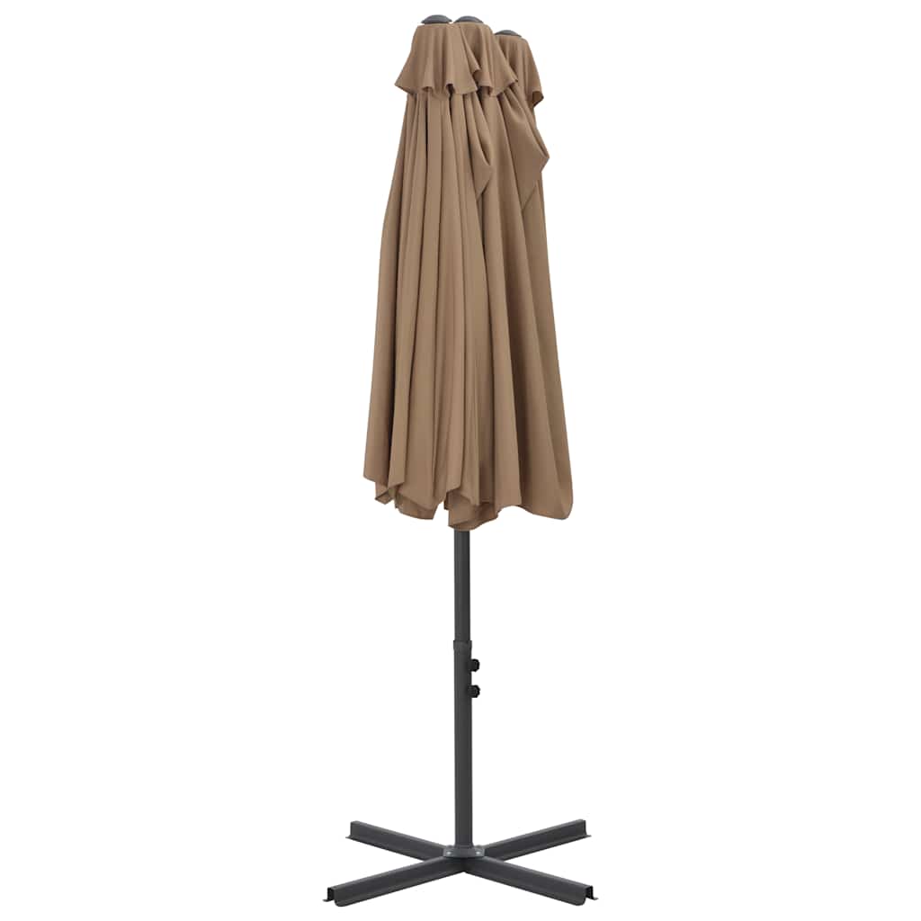 vidaXL Garden Parasol with Aluminium Pole 460x270 cm Taupe