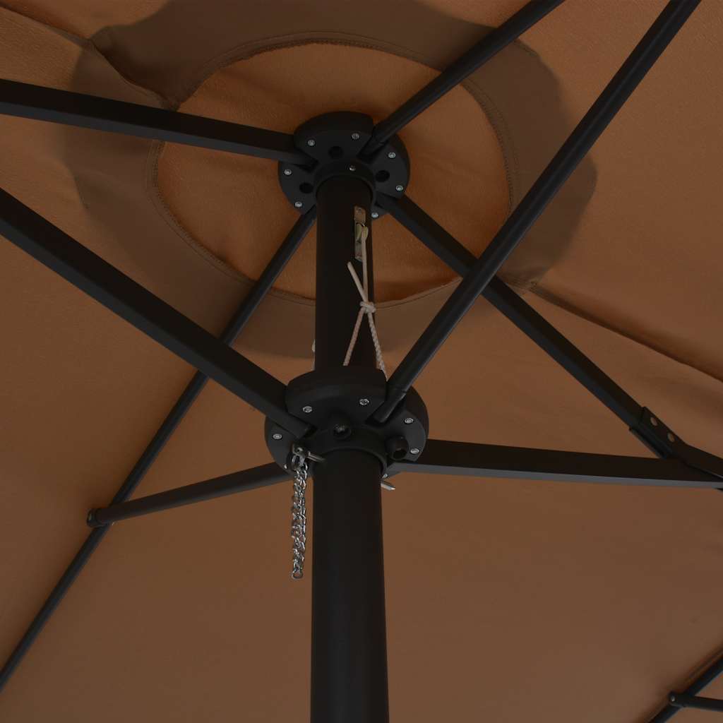 vidaXL Parasol | Taupe | Polyester | Extra Large |  Height-Adjustable