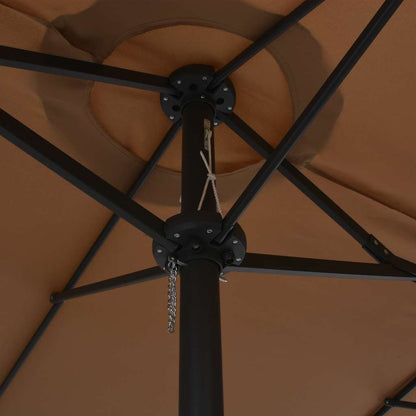 vidaXL Parasol | Taupe | Polyester | Extra Large |  Height-Adjustable