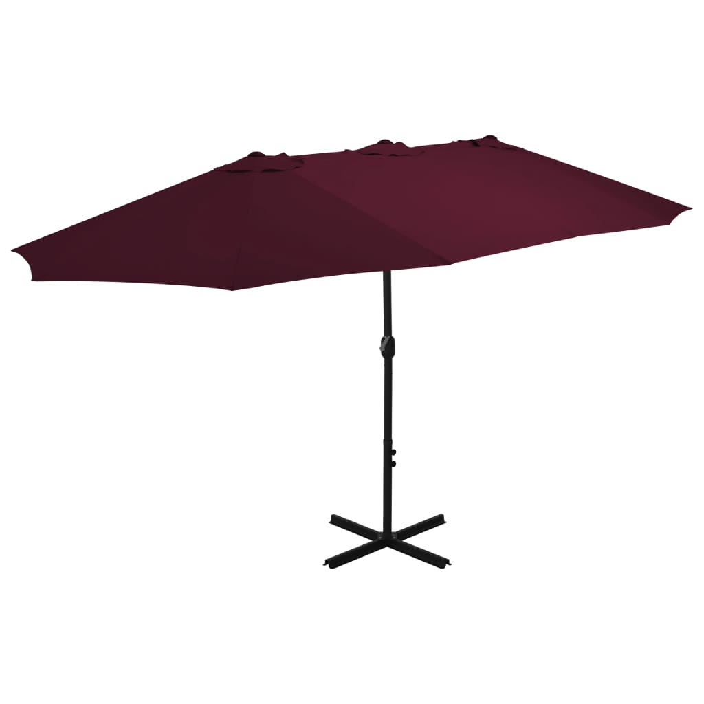 vidaXL Garden Parasol | Bordeaux Red | Polyester, Aluminium | Extra large