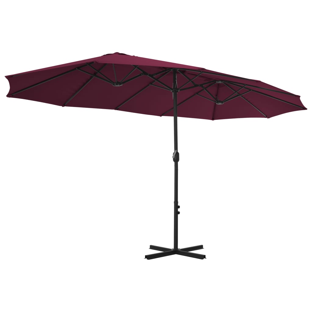 vidaXL Garden Parasol | Bordeaux Red | Polyester, Aluminium | Extra large