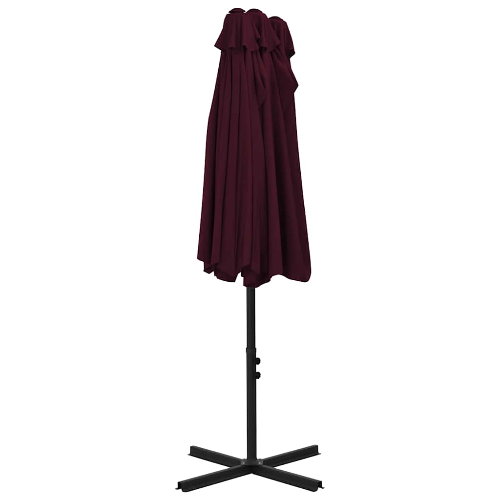 44871 vidaXL Outdoor Parasol with Aluminium Pole 460x270 cm Bordeaux Red