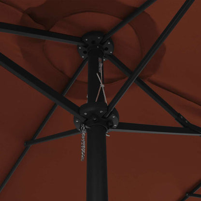 44872 vidaXL Outdoor Parasol with Aluminium Pole 460x270 cm Terracotta