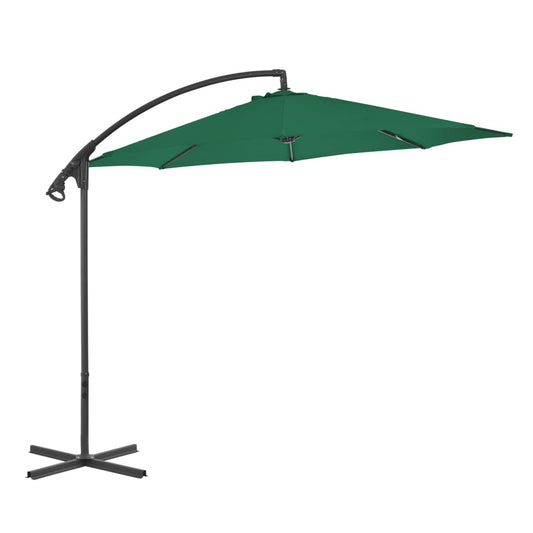 vidaXL Cantilever Garden Parasol | Green | Polyester | Large | Tiltable
