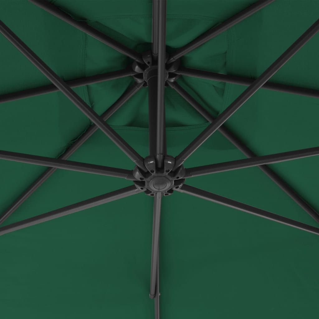 vidaXL Cantilever Garden Parasol | Green | Polyester | Large | Tiltable