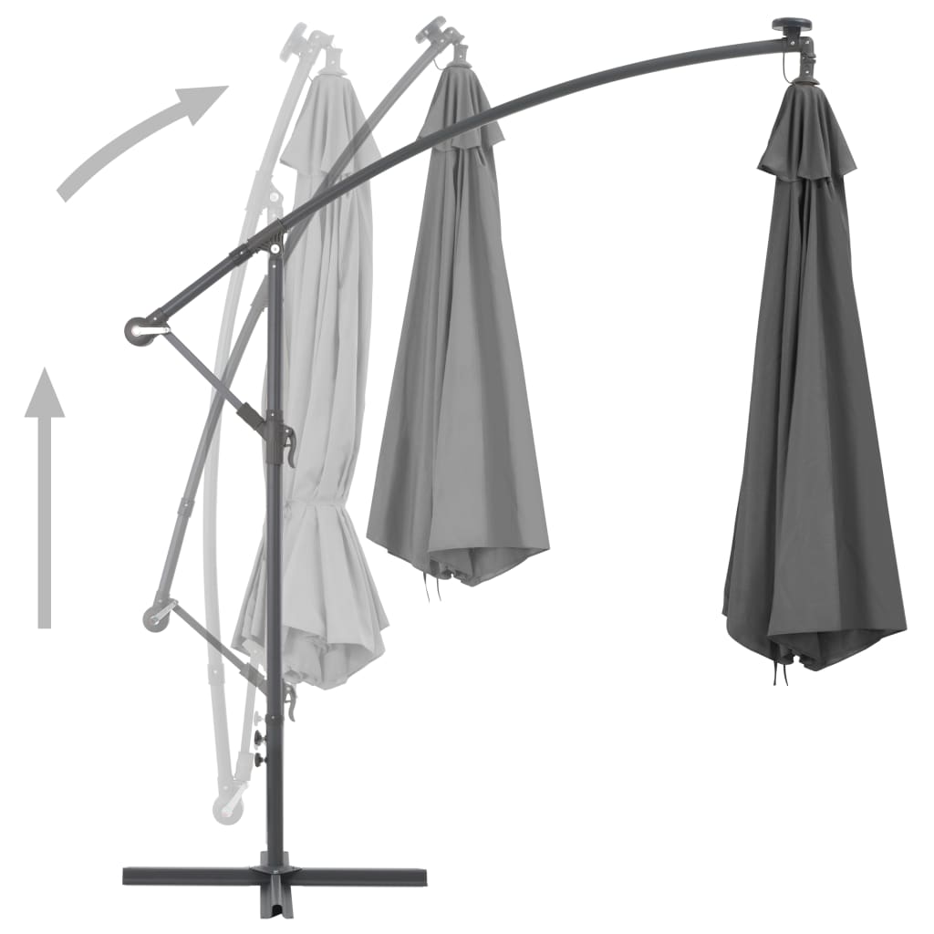 vidaXL Cantilever Garden Parasol | Anthracite | Polyester, Steel