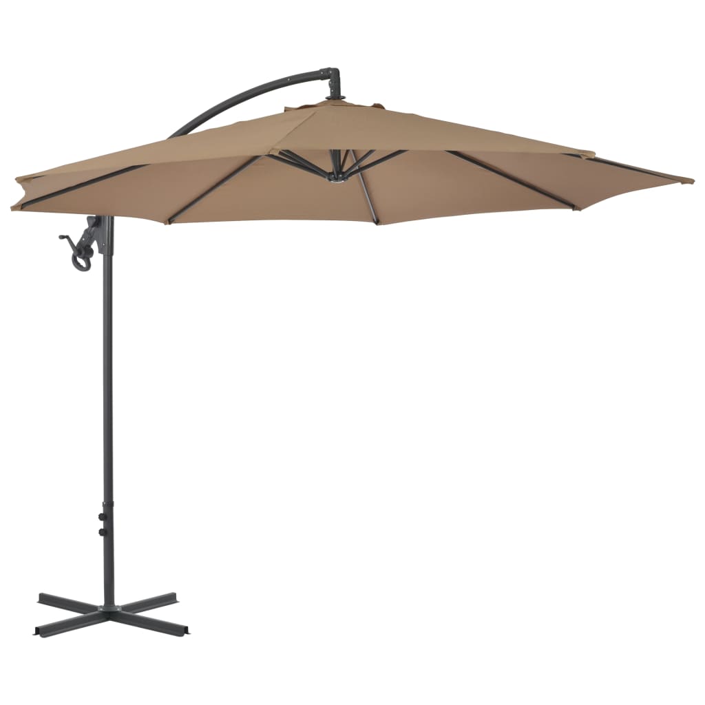 vidaXL Cantilever Garden Parasol | Taupe | Polyester, Steel | Large