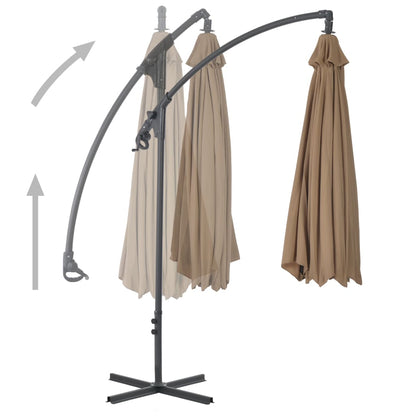 vidaXL Cantilever Garden Parasol | Taupe | Polyester, Steel | Large