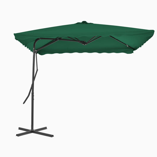 vidaXL Garden Parasol | Green | Polyester, Steel | Large