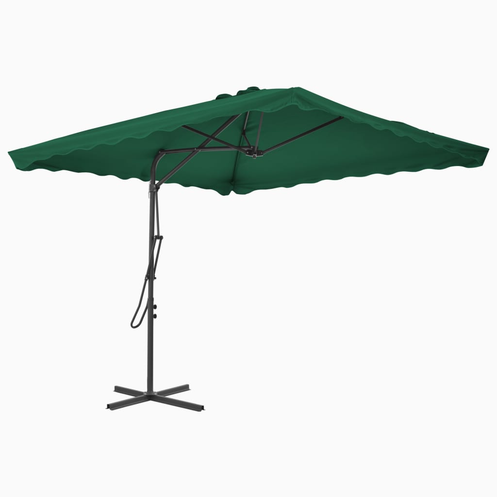 vidaXL Garden Parasol | Green | Polyester, Steel | Large