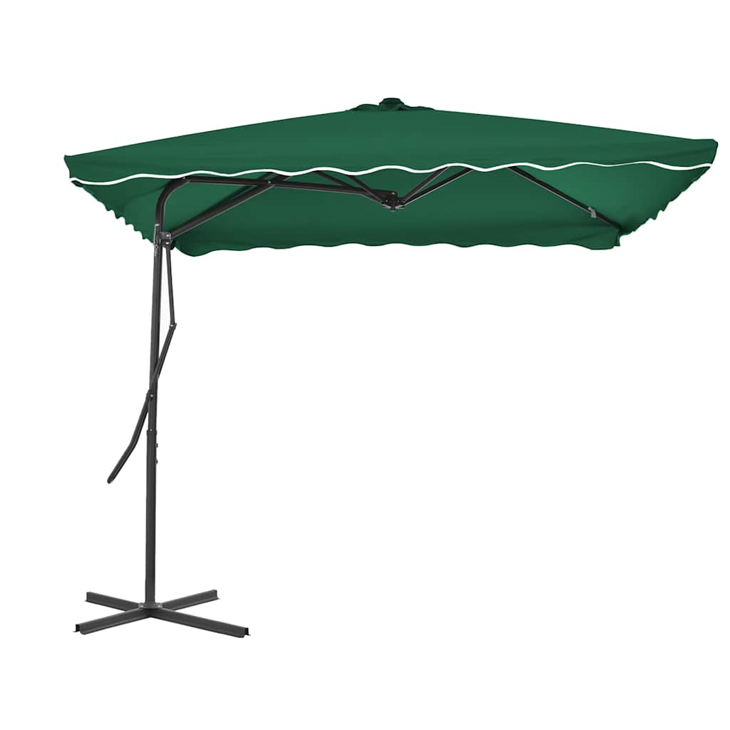 44881 vidaXL Outdoor Parasol with Steel Pole 250x250 cm Green