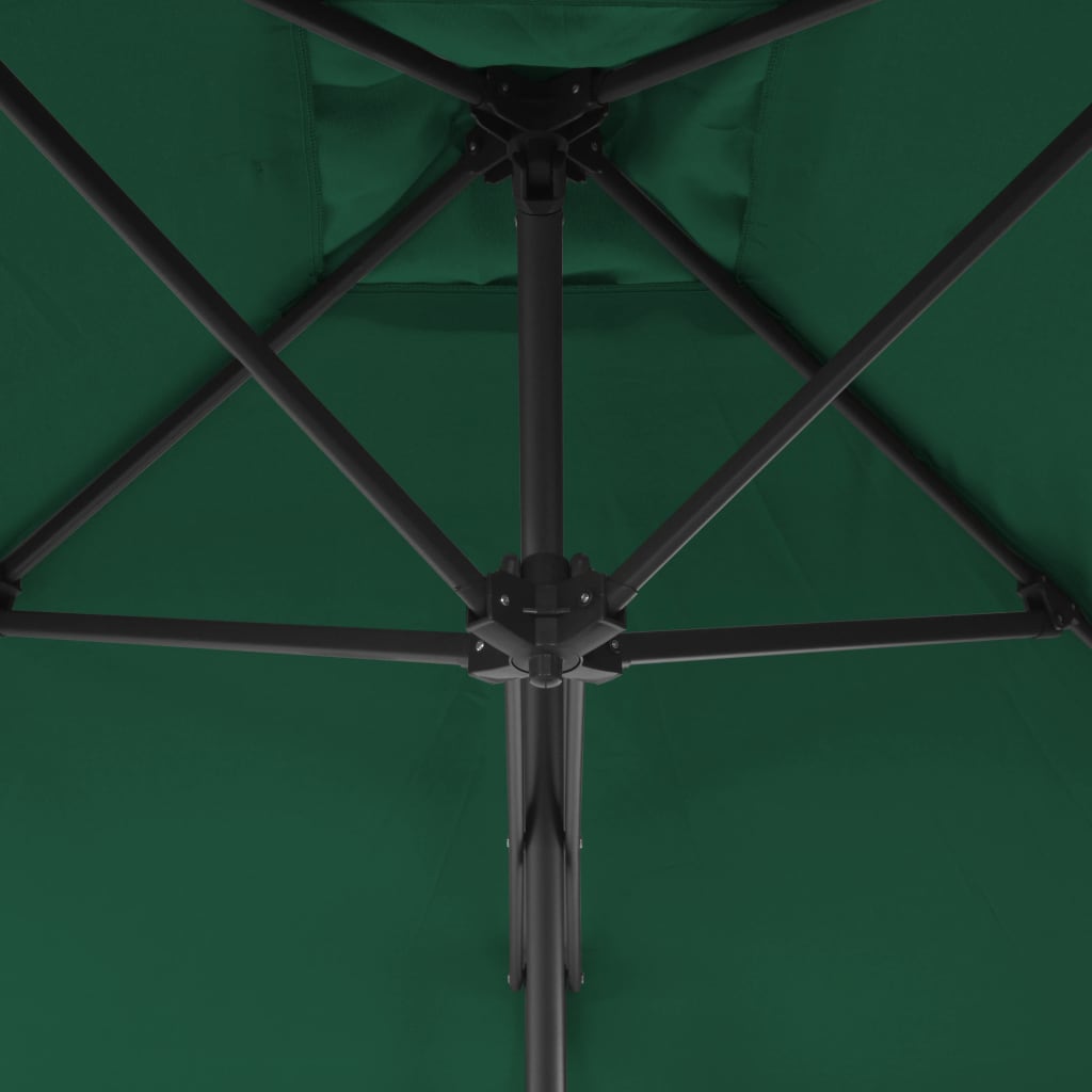 vidaXL Garden Parasol | Green | Polyester, Steel | Large