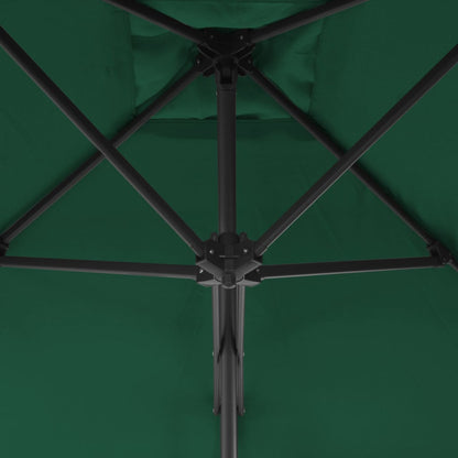 vidaXL Garden Parasol | Green | Polyester, Steel | Large