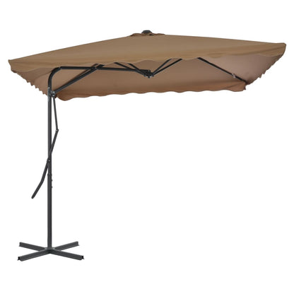 vidaXL Garden Parasol | Taupe | Polyester | Large | Rotatable | Garden Parasol