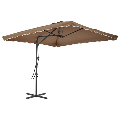 44884 vidaXL Outdoor Parasol with Steel Pole 250x250 cm Taupe