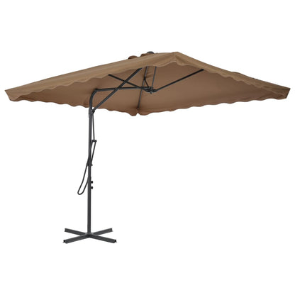 vidaXL Garden Parasol | Taupe | Polyester | Large | Rotatable | Garden Parasol