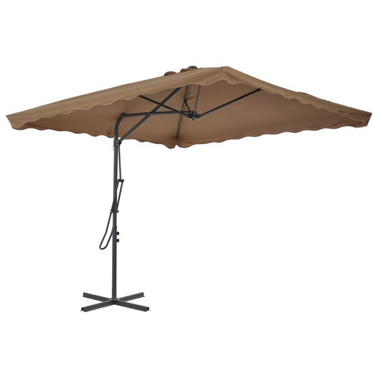 44884 vidaXL Outdoor Parasol with Steel Pole 250x250 cm Taupe