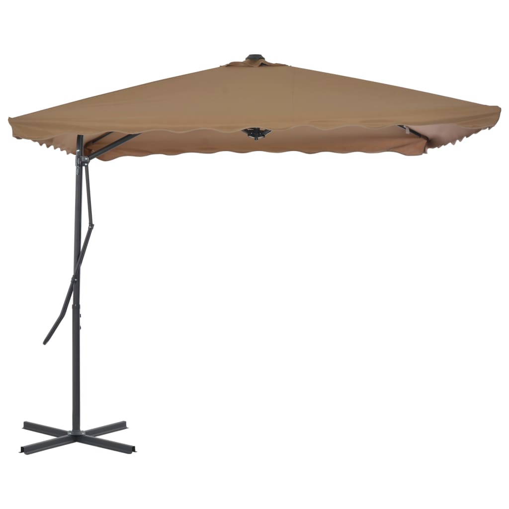 vidaXL Garden Parasol | Taupe | Polyester | Large | Rotatable | Garden Parasol