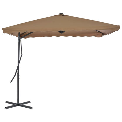vidaXL Garden Parasol | Taupe | Polyester | Large | Rotatable | Garden Parasol