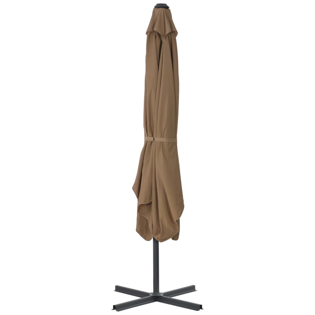 vidaXL Garden Parasol | Taupe | Polyester | Large | Rotatable | Garden Parasol