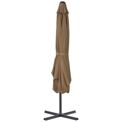 vidaXL Garden Parasol | Taupe | Polyester | Large | Rotatable | Garden Parasol