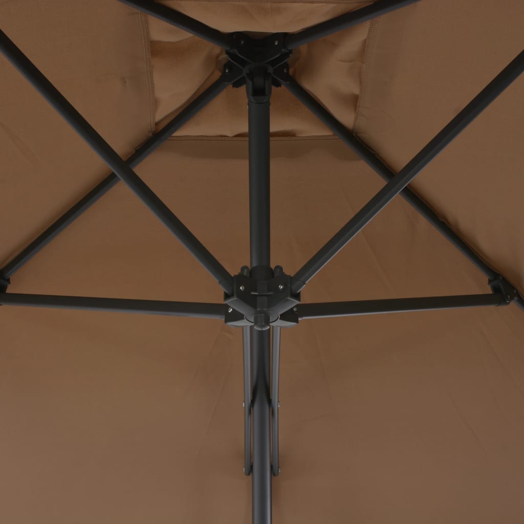 vidaXL Garden Parasol | Taupe | Polyester | Large | Rotatable | Garden Parasol