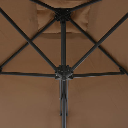 vidaXL Garden Parasol | Taupe | Polyester | Large | Rotatable | Garden Parasol