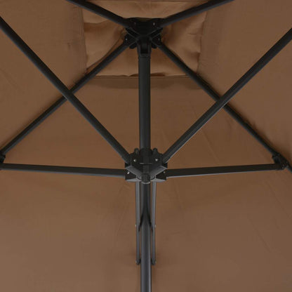 44884 vidaXL Outdoor Parasol with Steel Pole 250x250 cm Taupe