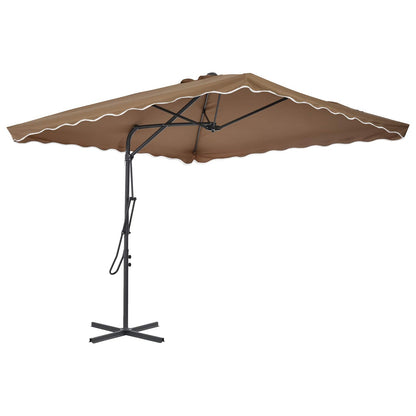 44884 vidaXL Outdoor Parasol with Steel Pole 250x250 cm Taupe