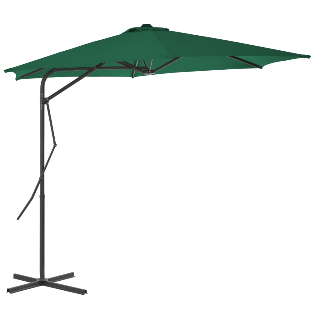 vidaXL Garden Parasol with Steel Pole 300 cm Green