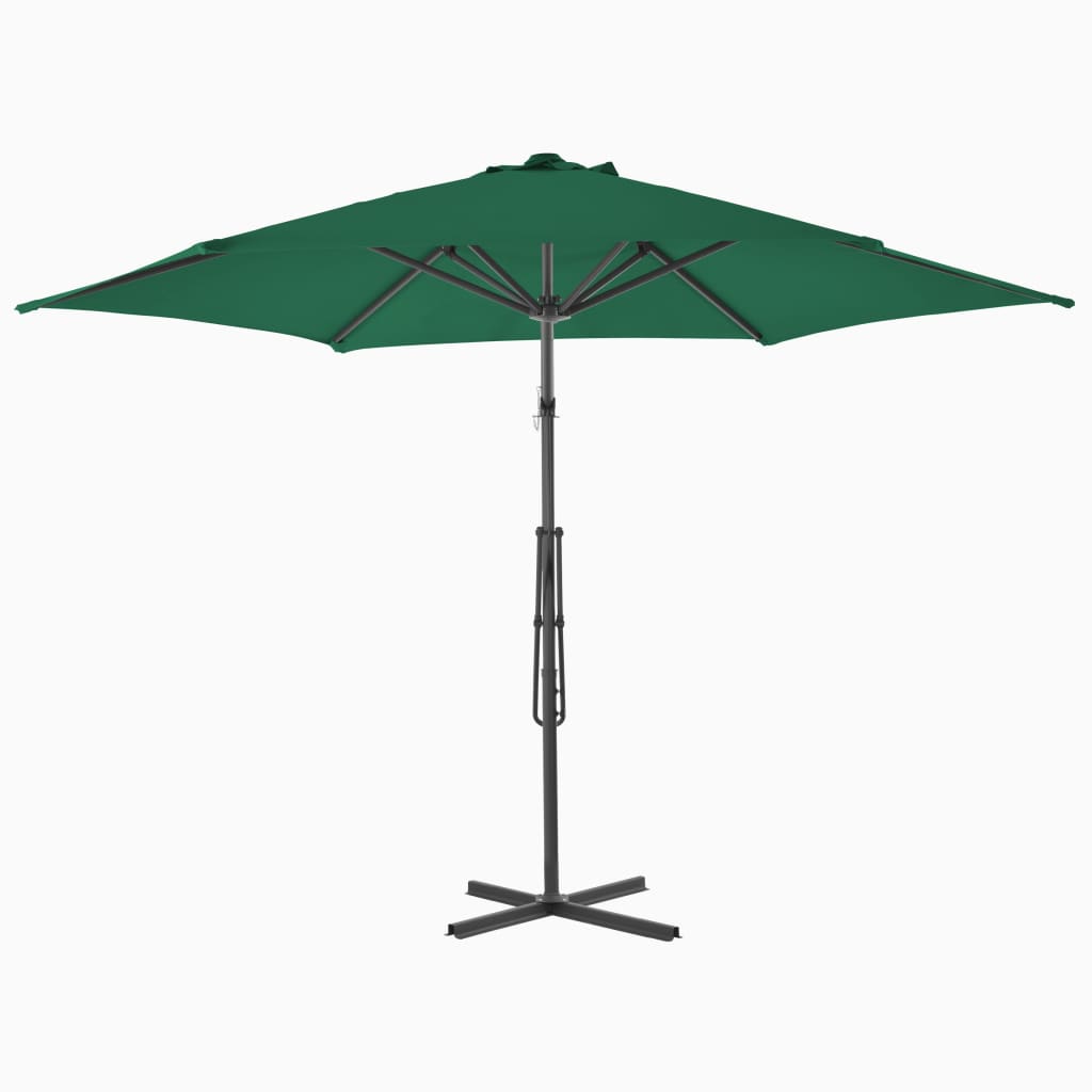 vidaXL Garden Parasol with Steel Pole 300 cm Green