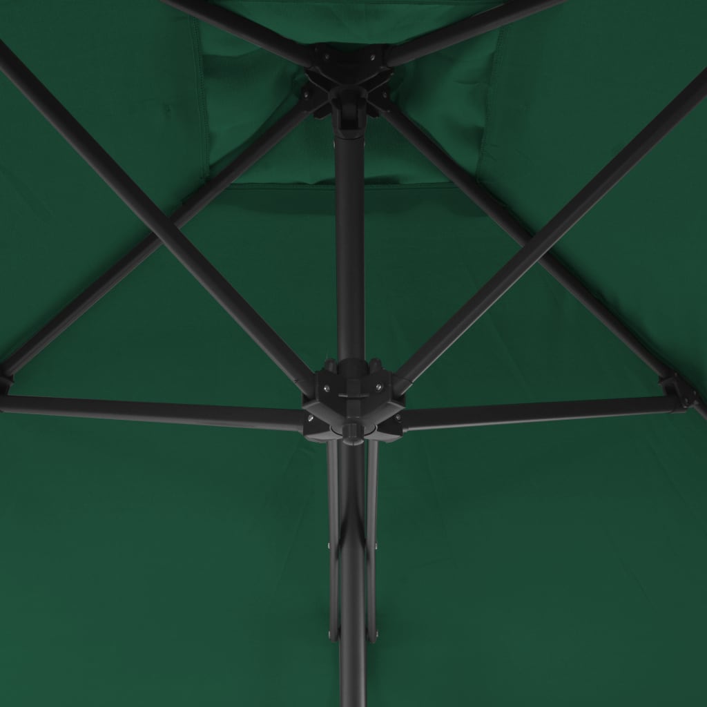 vidaXL Garden Parasol with Steel Pole 300 cm Green