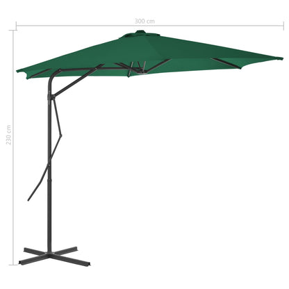 vidaXL Garden Parasol with Steel Pole 300 cm Green