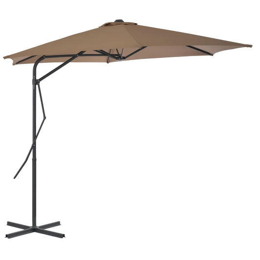 vidaXL Garden Parasol with Steel Pole 300 cm Taupe