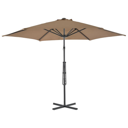 vidaXL Garden Parasol with Steel Pole 300 cm Taupe