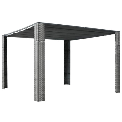 vidaXL Gazebo with Roof Poly Rattan 300x300x220 cm Grey and Anthracite