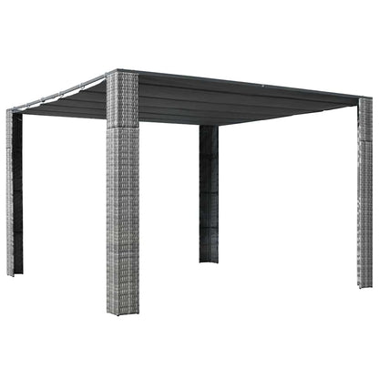 44818 vidaXL Gazebo with Roof Poly Rattan 300x300x220 cm Grey and Anthracite