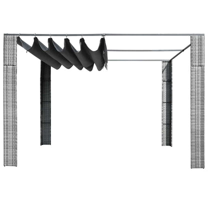44818 vidaXL Gazebo with Roof Poly Rattan 300x300x220 cm Grey and Anthracite