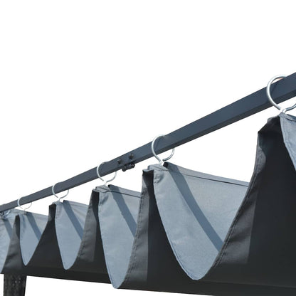 44818 vidaXL Gazebo with Roof Poly Rattan 300x300x220 cm Grey and Anthracite