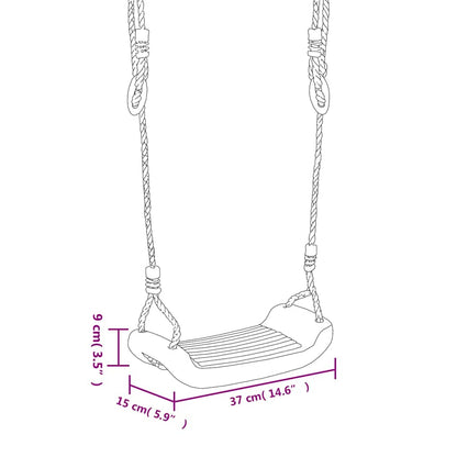 vidaXL Swing Seat with Rope Ladder Blue 37x15 cm PE