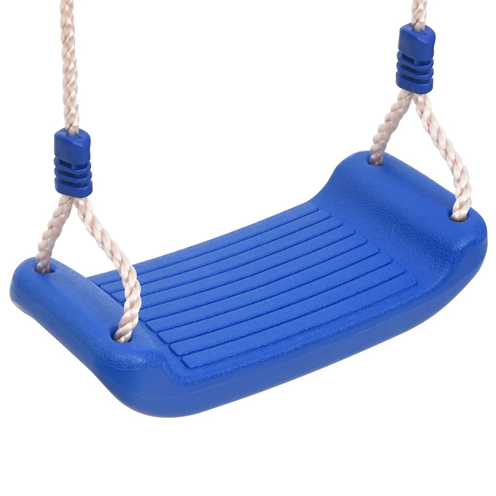vidaXL Swing Seat with Rope Ladder Blue 37x15 cm PE