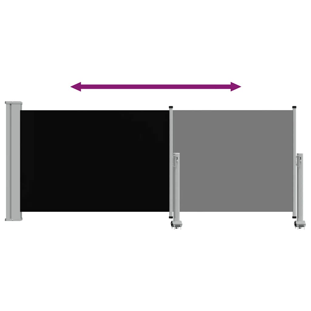vidaXL Patio Retractable Side Awning 100 x 300 cm Black